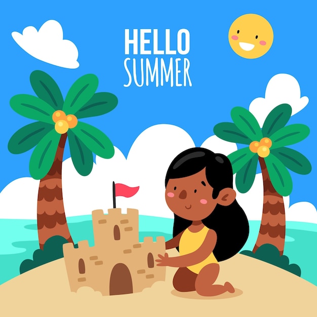 Cartoon summer illustration