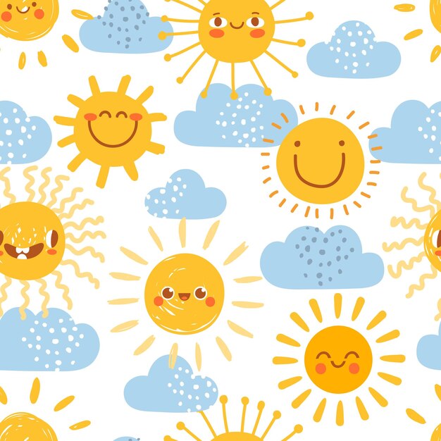 かわいい笑顔の太陽のグラデーションイラスト プレミアムベクター