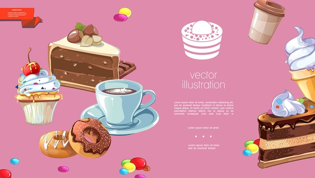 Cartoon sweet products template