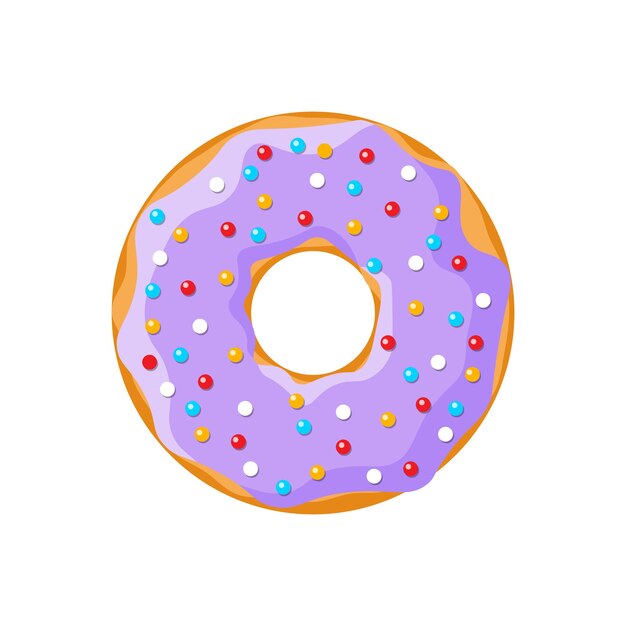 おいしいいちごドーナツイラスト プレミアムベクター