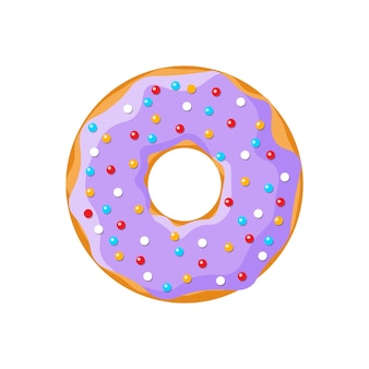 おいしいいちごドーナツイラスト プレミアムベクター おいしいいちごドーナツイラスト プレミアムベクター