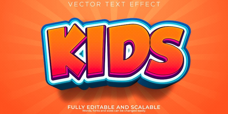 Free Vector cartoon text effect editable comic and child text style