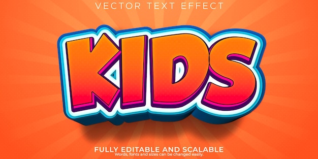 Cartoon text effect editable comic and child text style