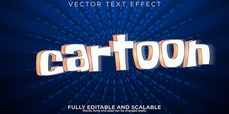 무료 Vector 만화 텍스트 효과 편집 가능한 만화 및 자식 텍스트 스타일
