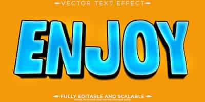Free vector cartoon text effect editable enjoy and comic customizable font style
