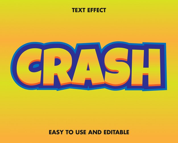 Cartoon text effect yellow with blue outline and yellow background. premium