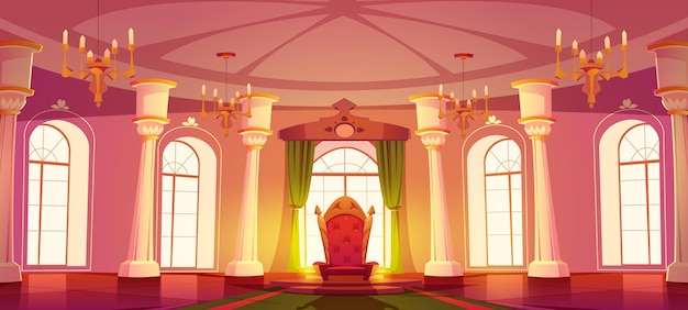 Free vector cartoon throne room interior