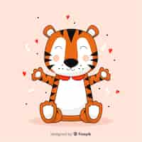 Free vector cartoon tiger background