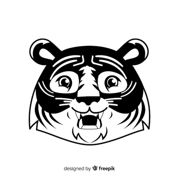 漫画の虎顔の背景