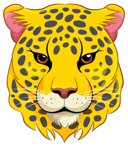 Free vector cartoon tiger head isolated