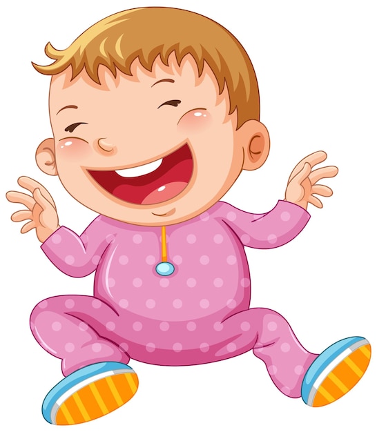 無料ベクター ピンクの服を着ている漫画の幼児