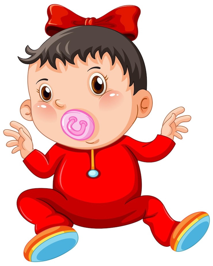 Free Vector cartoon toddler wearing red clothes