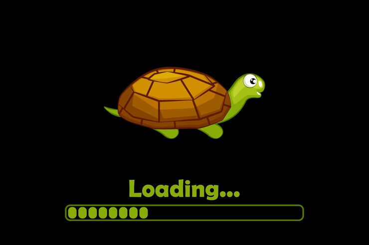 Free Vector cartoon turtle and loading icon for interface.