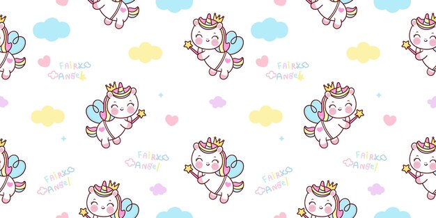 雲模様の背景のかわいい動物のシームレスなユニコーンペガサス漫画 プレミアムベクター 雲模様の背景のかわいい動物のシームレスなユニコーンペガサス漫画 プレミアムベクター