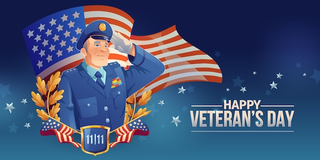 Cartoon veterans day background