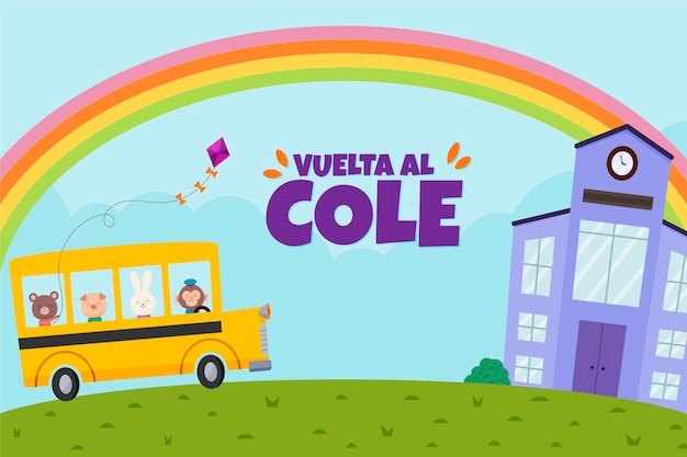 Cartoon vuelta al cole background