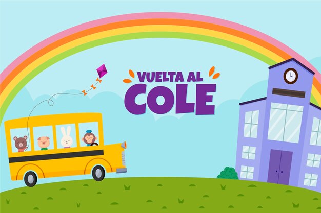 Мультяшный фон vuelta al cole