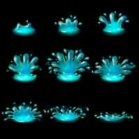 Free vector cartoon water drop burst animation concept