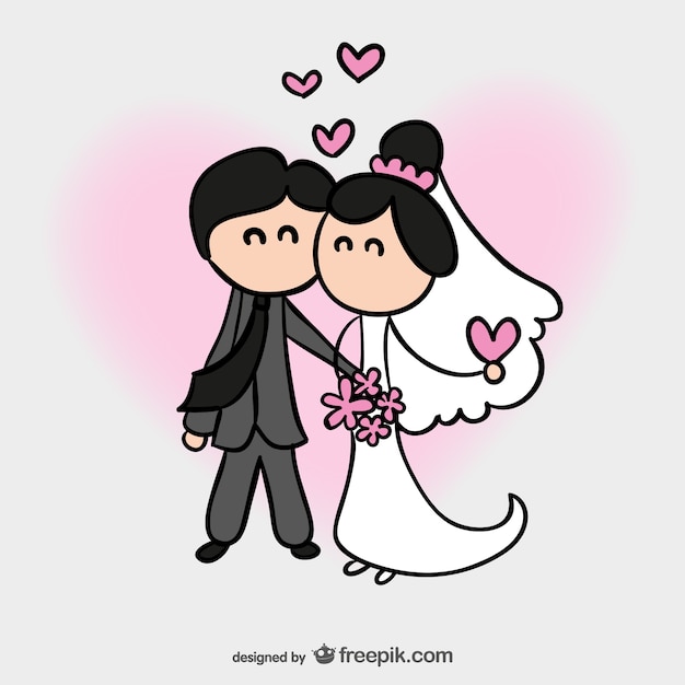 Cartoon wedding card 