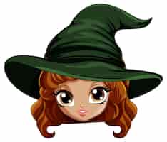 Free vector cartoon witch wearing a big hat