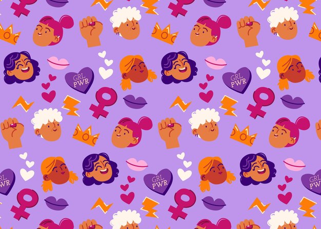 Cartoon Womens day patter background