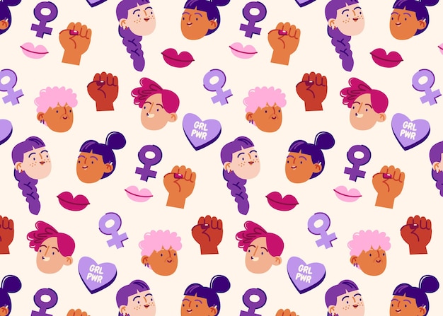 Cartoon Womens day patter background