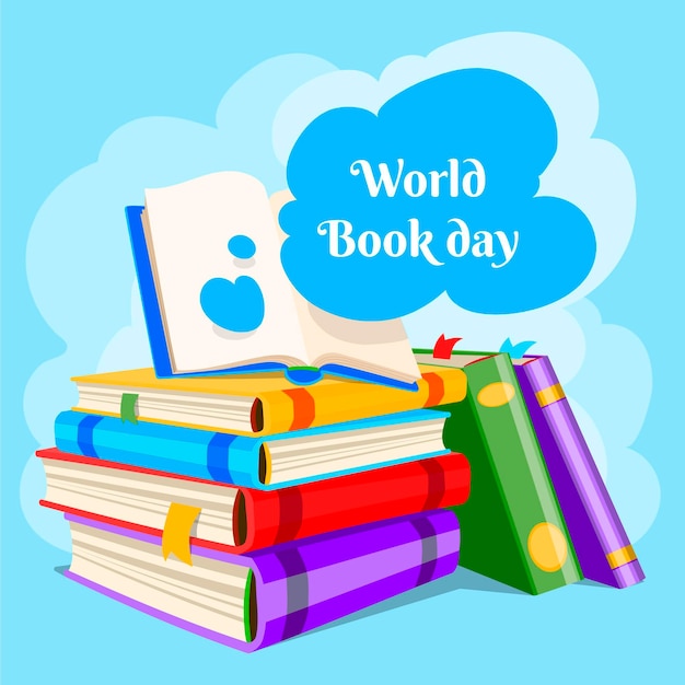 Free vector cartoon world book day illustration