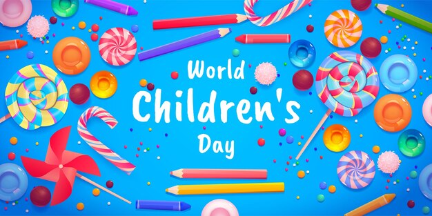 Cartoon world children's day background