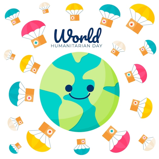 Free vector cartoon world humanitarian day illustration