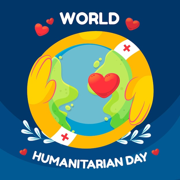 Free vector cartoon world humanitarian day illustration