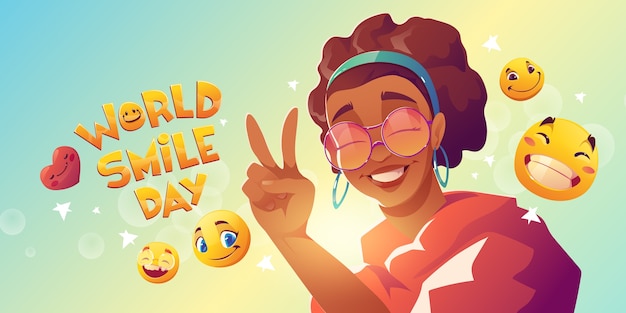 Cartoon world smile day background