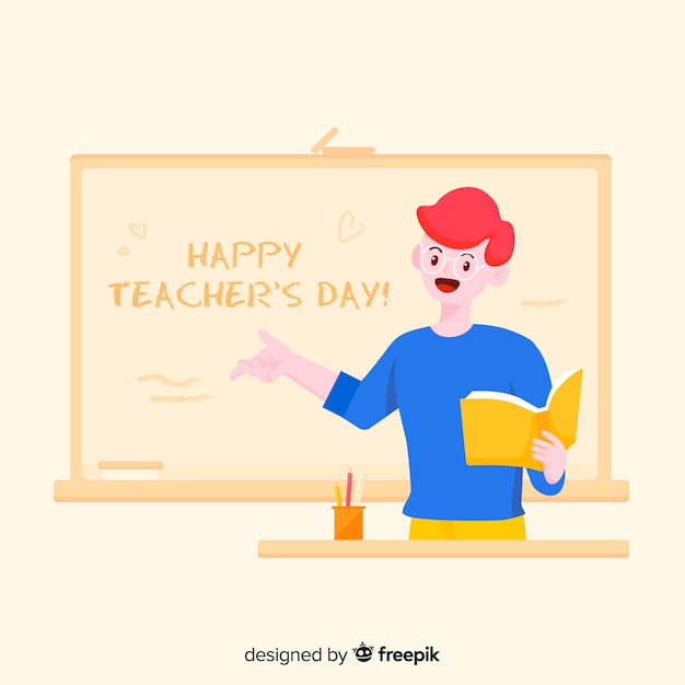 Free vector cartoon world teacher's day background