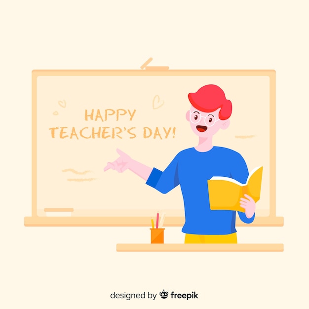 Cartoon world teacher's day background