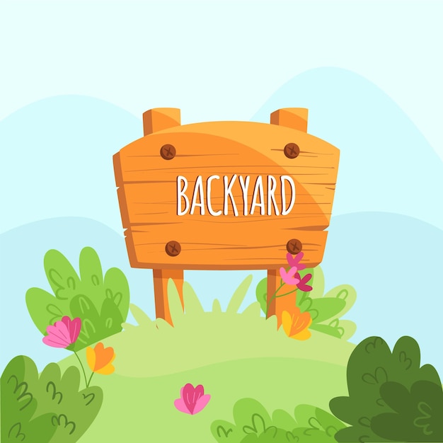 Free vector cartoon yard sign