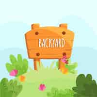 Free vector cartoon yard sign