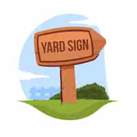 Free vector cartoon yard sign