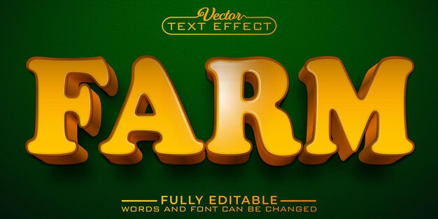 Cartoon yellow farm editable text effect template