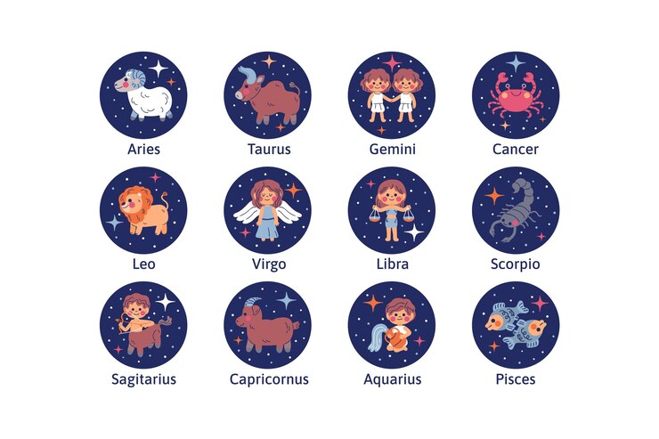 Free Vector cartoon zodiac sign collection