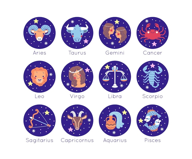 cartoon zodiac sign collection