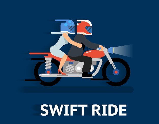 Cartooned Swift Ride Concept Иллюстрация.