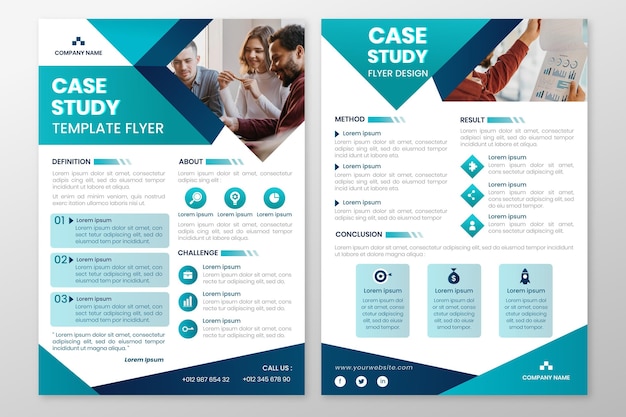 Free vector case study flyer template