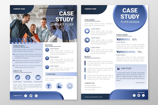 Free vector case study flyer template