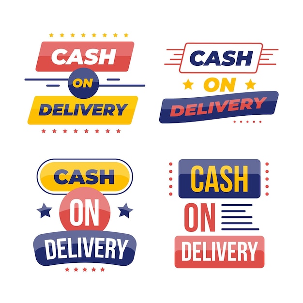 Free vector cash on delivery badge collection