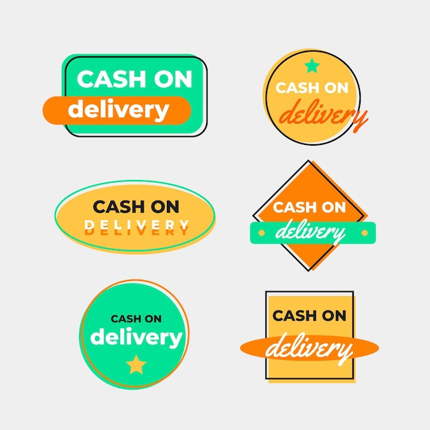 Free vector cash on delivery badge collection