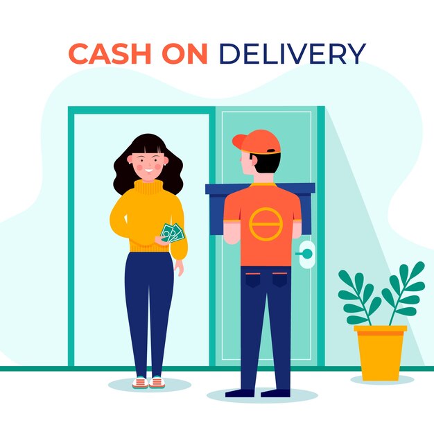 Cash on delivery concept illustartion