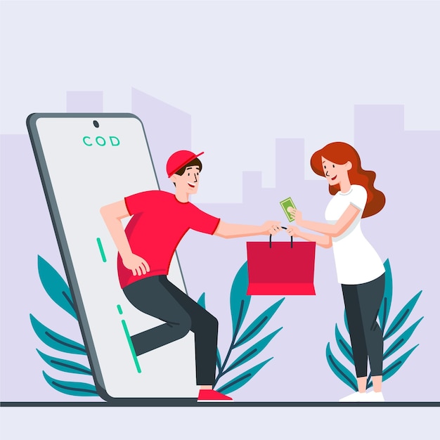 Free vector cash on delivery concept illustration