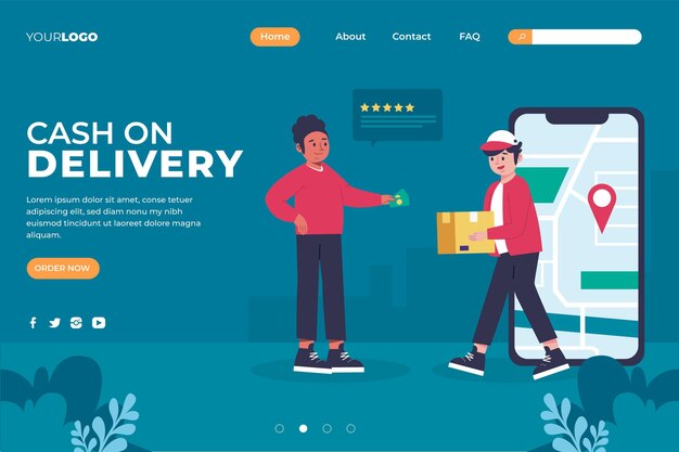 Free vector cash on delivery concept - landing page