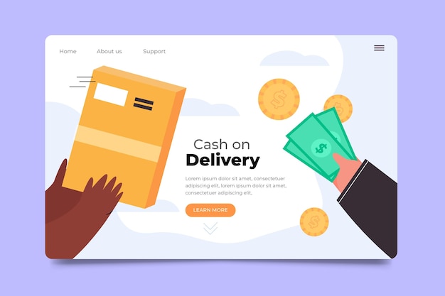 Cash on delivery concept - landing page