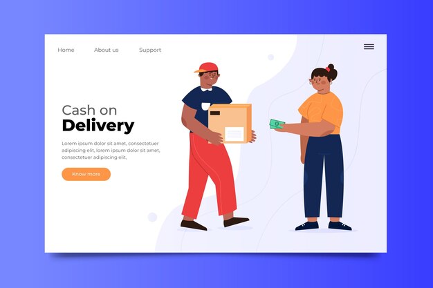 Cash on delivery concept - landing page