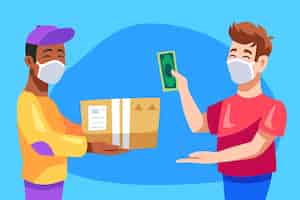 Free vector cash on delivery concept